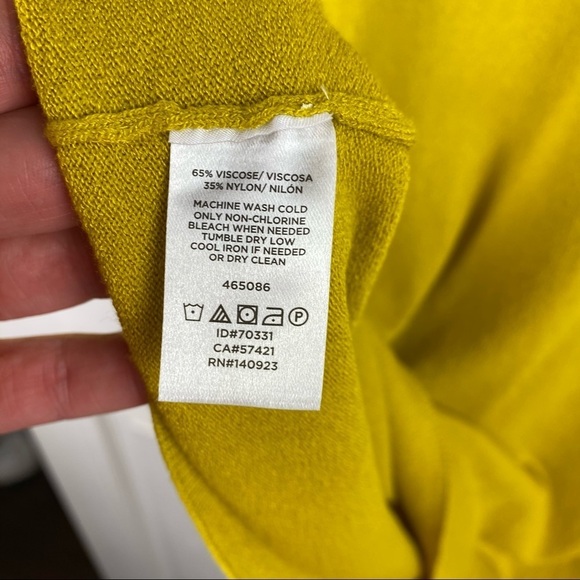 LOFT mustard yellow ruffle sleeve sweater top - Picture 4 of 6